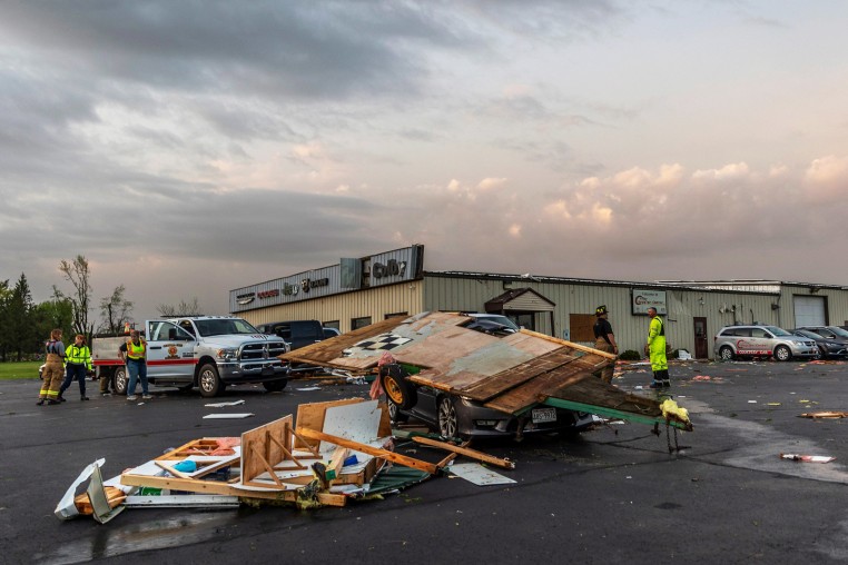 The town of Colby gets to work cleaning up downed trees and wind damage from the severe weather that passed the town just hours
